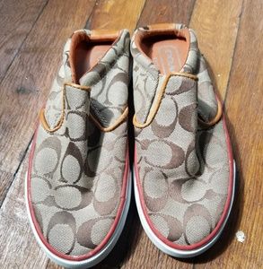 Coach Logo Open Back Sneakers Sz 6